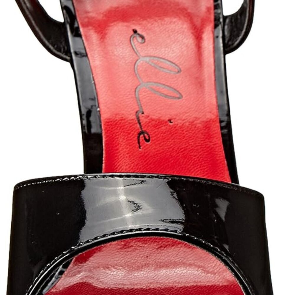 Women's Faux Patent Leather Platform Sandal 2-Piece Rubber Sole Heel Size 8 - Picture 2 of 8
